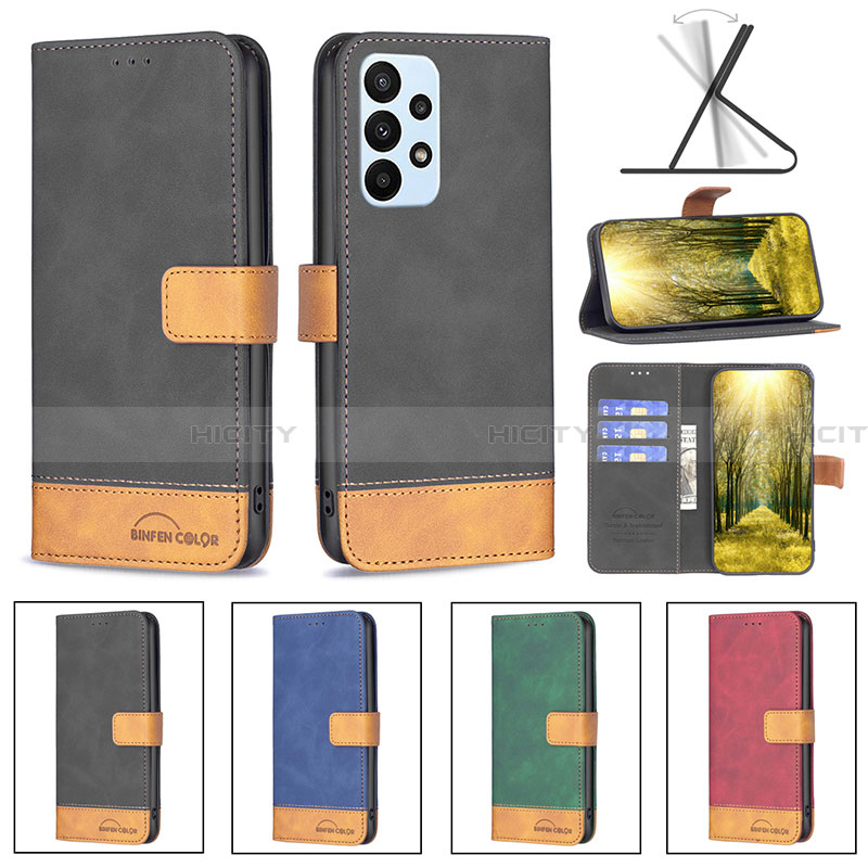 Handytasche Stand Schutzhülle Flip Leder Hülle B02F für Samsung Galaxy A23 4G