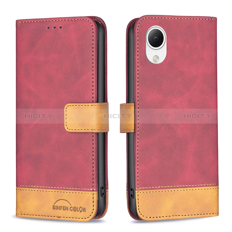 Handytasche Stand Schutzhülle Flip Leder Hülle B02F für Samsung Galaxy A23e 5G Rot Plus