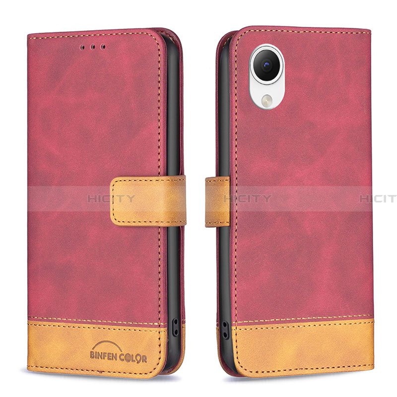 Handytasche Stand Schutzhülle Flip Leder Hülle B02F für Samsung Galaxy A23s Rot Plus