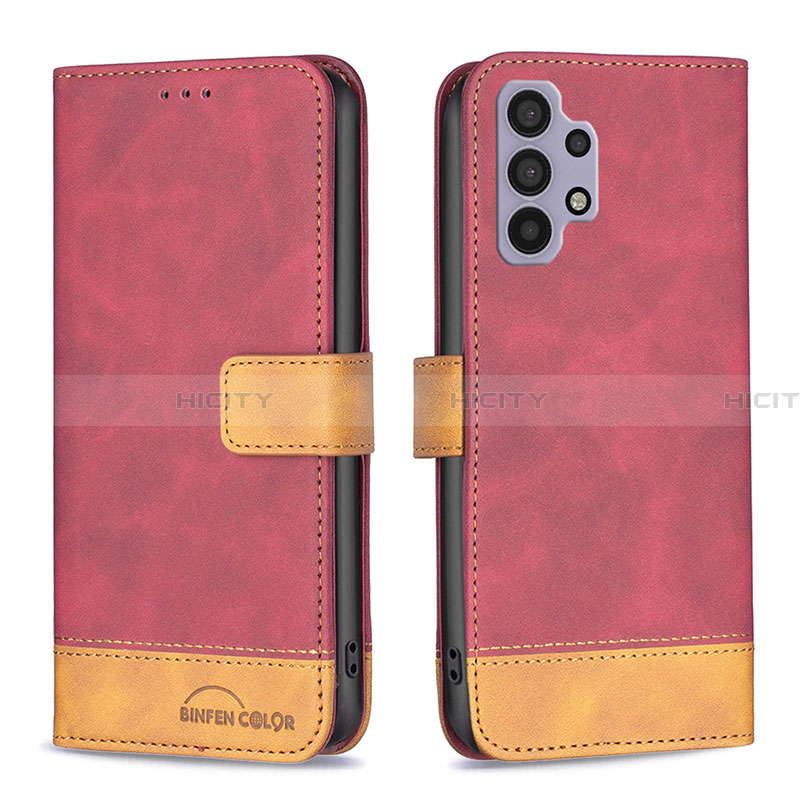 Handytasche Stand Schutzhülle Flip Leder Hülle B02F für Samsung Galaxy A32 5G Rot Plus