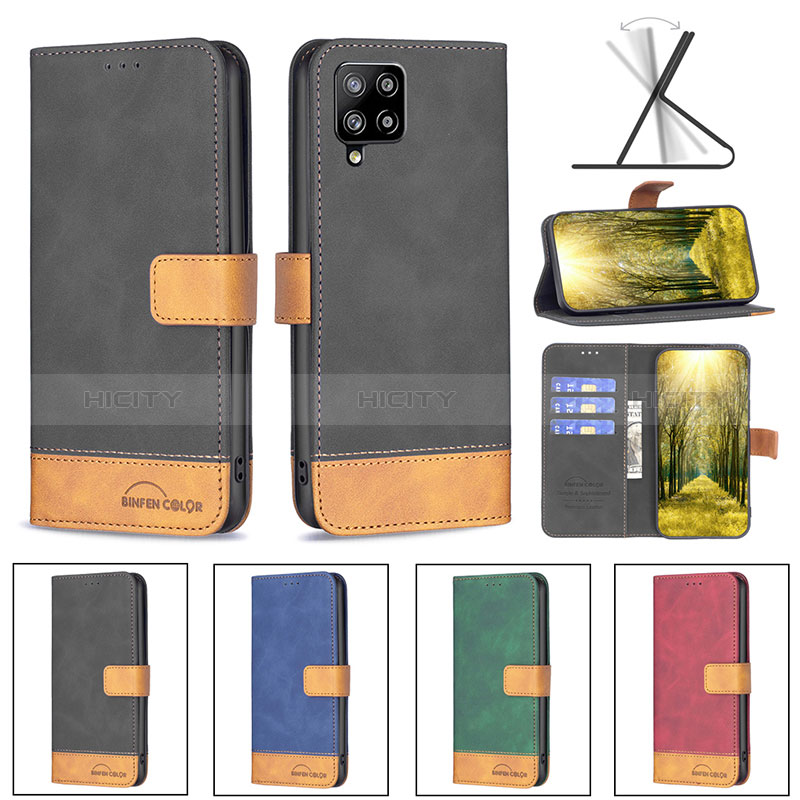 Handytasche Stand Schutzhülle Flip Leder Hülle B02F für Samsung Galaxy A42 5G groß