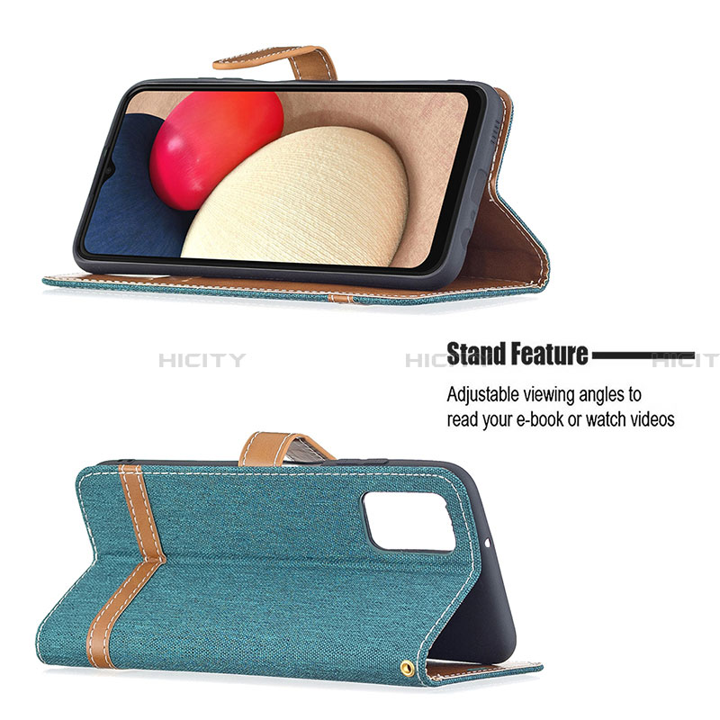 Handytasche Stand Schutzhülle Flip Leder Hülle B02F für Samsung Galaxy F02S SM-E025F groß