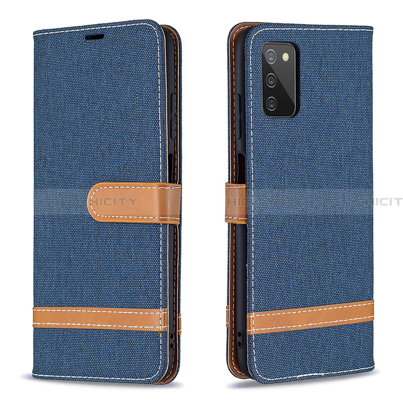 Handytasche Stand Schutzhülle Flip Leder Hülle B02F für Samsung Galaxy F02S SM-E025F Königs Blau