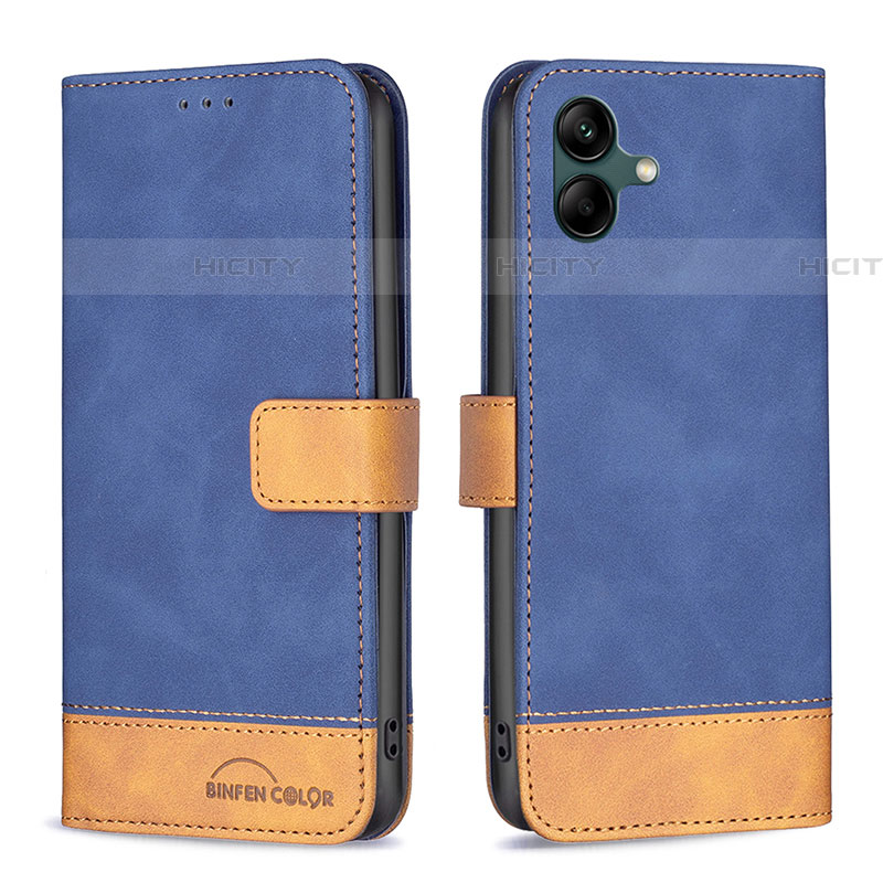 Handytasche Stand Schutzhülle Flip Leder Hülle B02F für Samsung Galaxy F04 Blau Plus