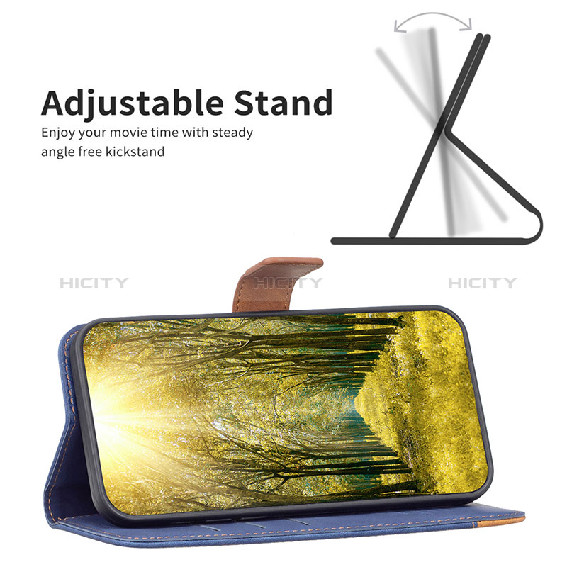 Handytasche Stand Schutzhülle Flip Leder Hülle B02F für Samsung Galaxy F12 groß