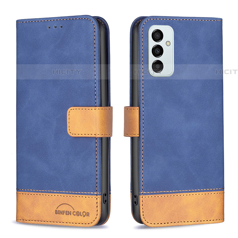 Handytasche Stand Schutzhülle Flip Leder Hülle B02F für Samsung Galaxy F23 5G Blau