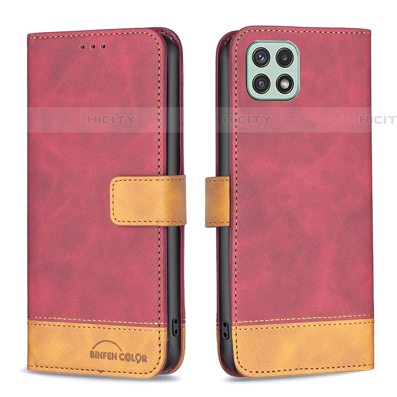 Handytasche Stand Schutzhülle Flip Leder Hülle B02F für Samsung Galaxy F42 5G Rot