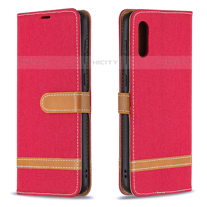 Handytasche Stand Schutzhülle Flip Leder Hülle B02F für Samsung Galaxy M02 Rot Plus