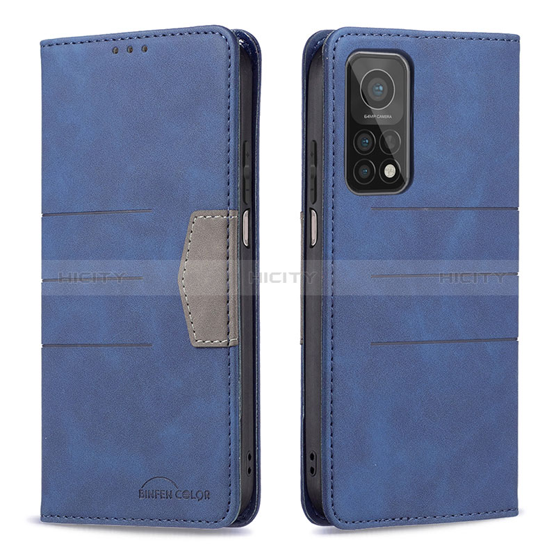 Handytasche Stand Schutzhülle Flip Leder Hülle B02F für Xiaomi Mi 10T Pro 5G Blau Plus