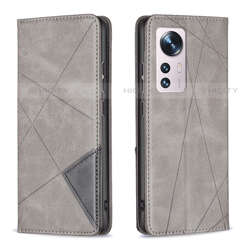 Handytasche Stand Schutzhülle Flip Leder Hülle B02F für Xiaomi Mi 12S 5G Grau