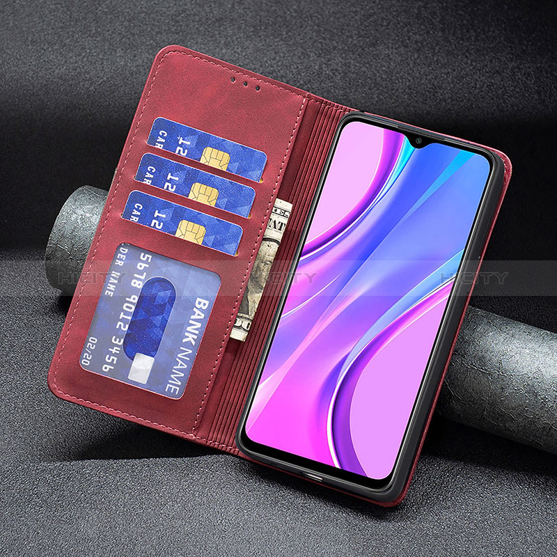 Handytasche Stand Schutzhülle Flip Leder Hülle B02F für Xiaomi Redmi 9 groß