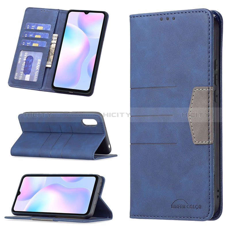 Handytasche Stand Schutzhülle Flip Leder Hülle B02F für Xiaomi Redmi 9i groß