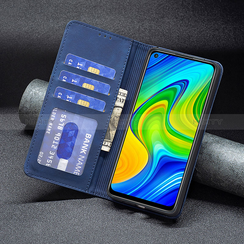 Handytasche Stand Schutzhülle Flip Leder Hülle B02F für Xiaomi Redmi Note 9 groß