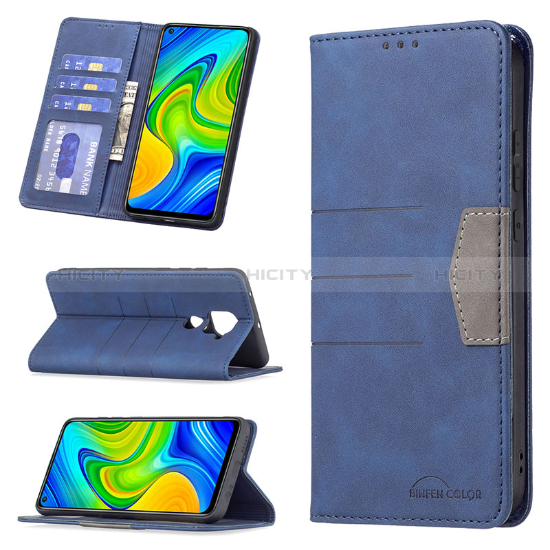 Handytasche Stand Schutzhülle Flip Leder Hülle B02F für Xiaomi Redmi Note 9 groß