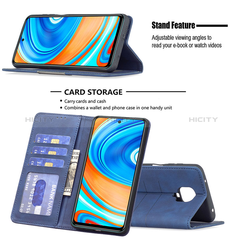 Handytasche Stand Schutzhülle Flip Leder Hülle B02F für Xiaomi Redmi Note 9 Pro