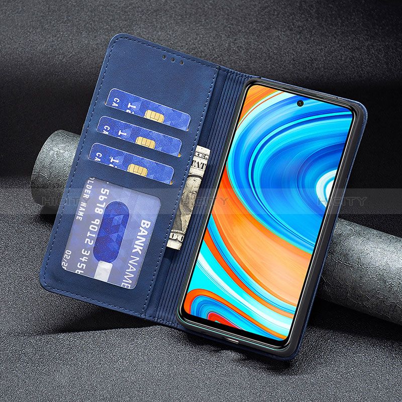 Handytasche Stand Schutzhülle Flip Leder Hülle B02F für Xiaomi Redmi Note 9 Pro Max groß