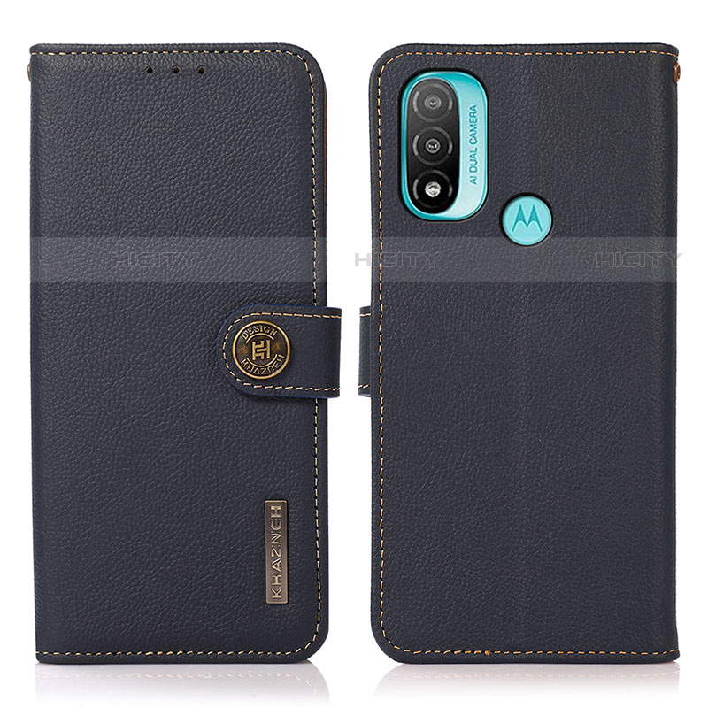 Handytasche Stand Schutzhülle Flip Leder Hülle B02H für Motorola Moto E40 Blau