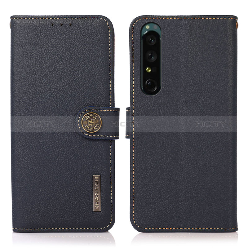 Handytasche Stand Schutzhülle Flip Leder Hülle B02H für Sony Xperia 1 IV Blau Plus