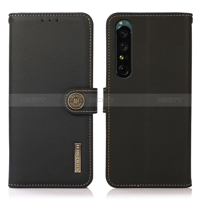 Handytasche Stand Schutzhülle Flip Leder Hülle B02H für Sony Xperia 1 IV Schwarz