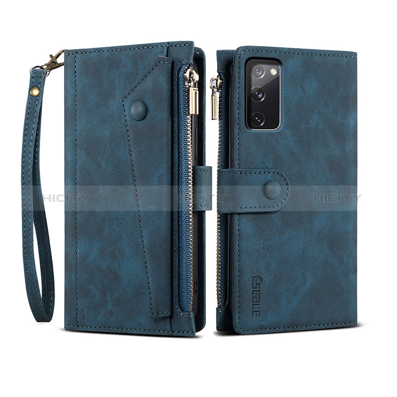 Handytasche Stand Schutzhülle Flip Leder Hülle B02S für Samsung Galaxy S20 FE 4G Blau