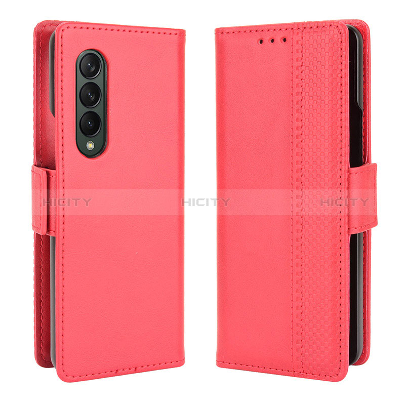 Handytasche Stand Schutzhülle Flip Leder Hülle B02Y für Samsung Galaxy Z Fold3 5G Rot