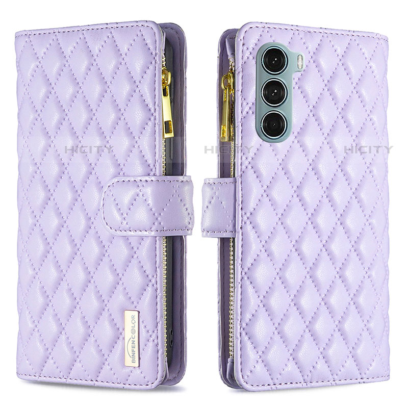 Handytasche Stand Schutzhülle Flip Leder Hülle B03F für Motorola Moto Edge S30 5G Violett Plus