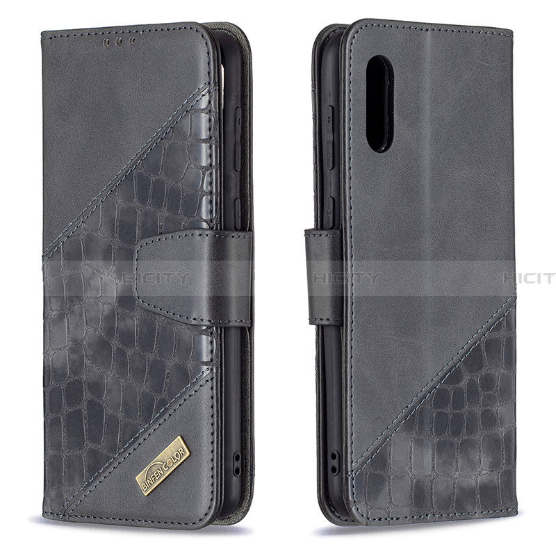 Handytasche Stand Schutzhülle Flip Leder Hülle B03F für Samsung Galaxy A02 groß