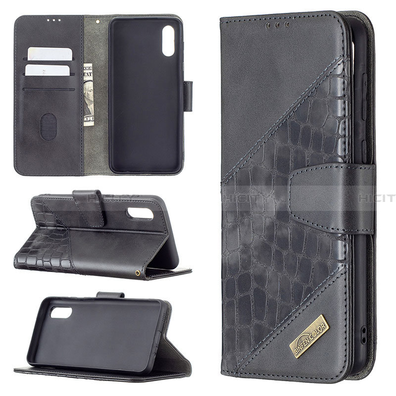 Handytasche Stand Schutzhülle Flip Leder Hülle B03F für Samsung Galaxy A02