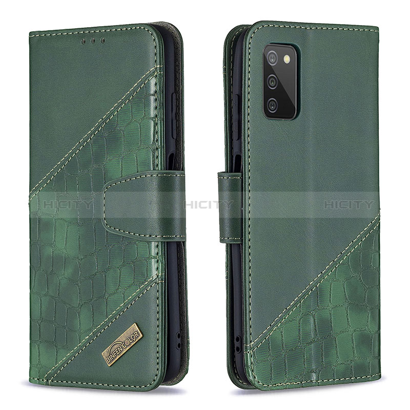 Handytasche Stand Schutzhülle Flip Leder Hülle B03F für Samsung Galaxy A02s groß