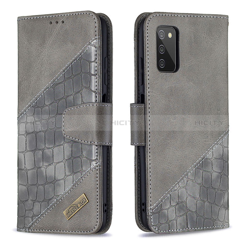 Handytasche Stand Schutzhülle Flip Leder Hülle B03F für Samsung Galaxy A02s groß