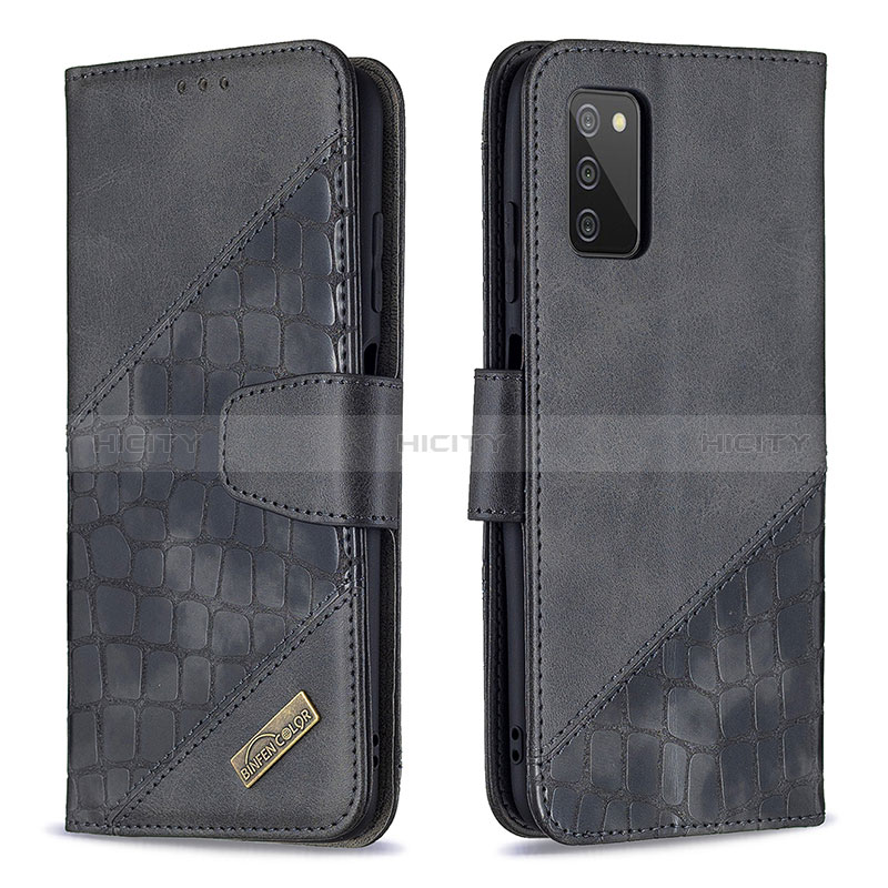 Handytasche Stand Schutzhülle Flip Leder Hülle B03F für Samsung Galaxy A02s groß