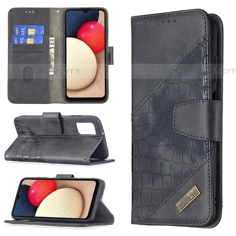 Handytasche Stand Schutzhülle Flip Leder Hülle B03F für Samsung Galaxy A03s