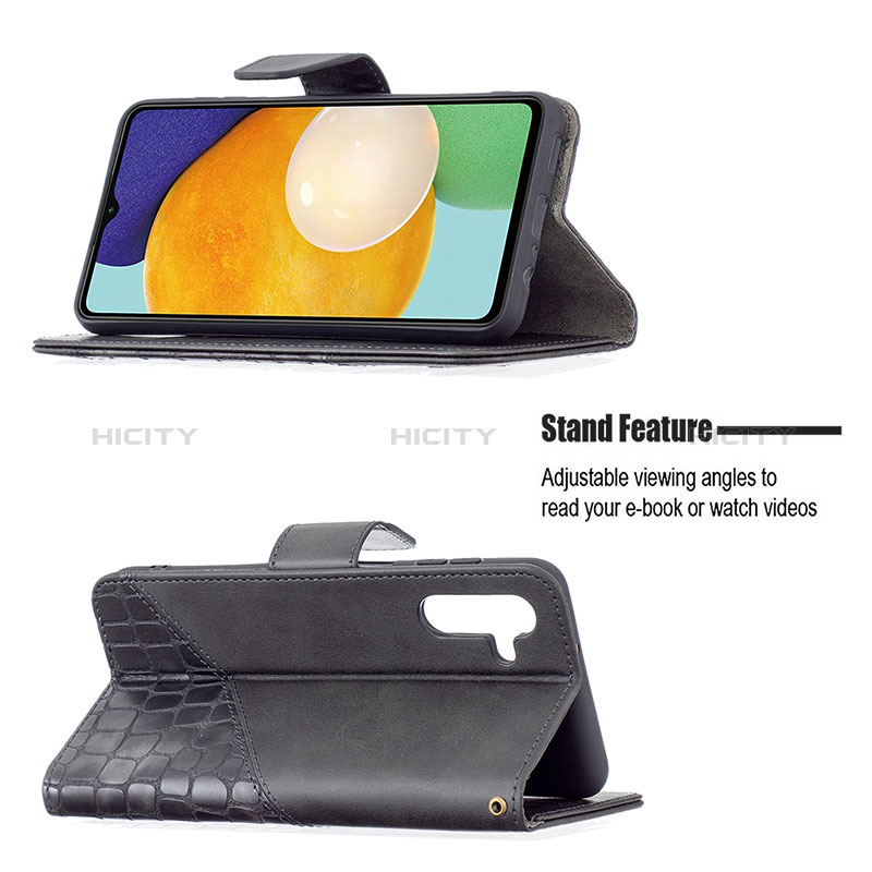 Handytasche Stand Schutzhülle Flip Leder Hülle B03F für Samsung Galaxy A04s groß