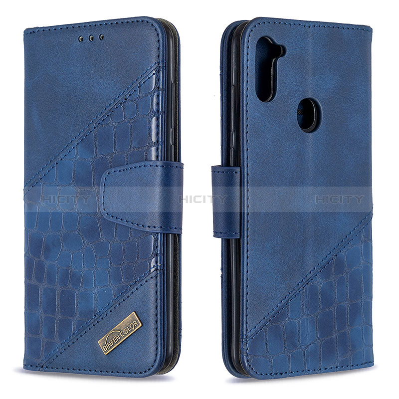 Handytasche Stand Schutzhülle Flip Leder Hülle B03F für Samsung Galaxy A11 groß