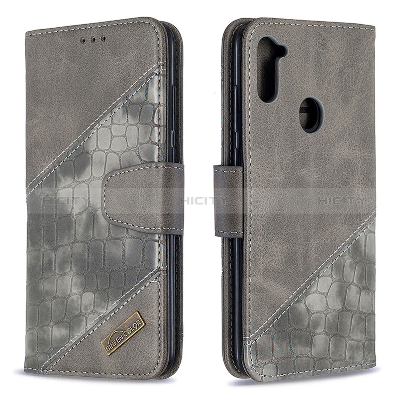 Handytasche Stand Schutzhülle Flip Leder Hülle B03F für Samsung Galaxy A11 groß