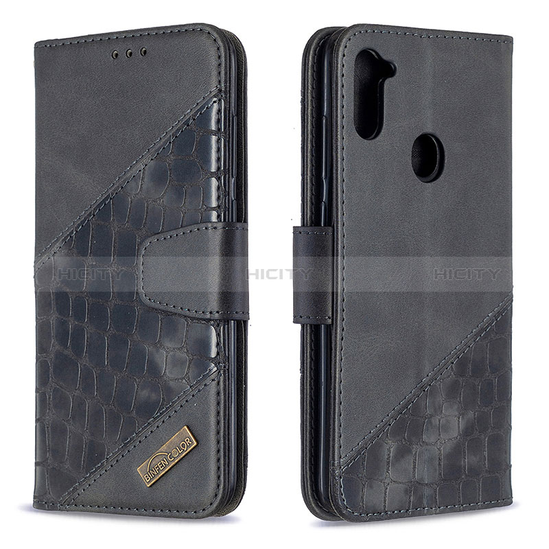 Handytasche Stand Schutzhülle Flip Leder Hülle B03F für Samsung Galaxy A11 groß