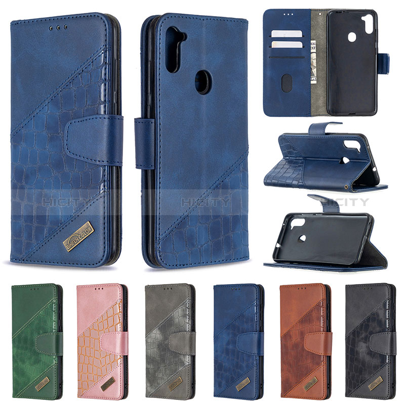 Handytasche Stand Schutzhülle Flip Leder Hülle B03F für Samsung Galaxy A11 groß