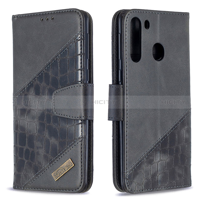 Handytasche Stand Schutzhülle Flip Leder Hülle B03F für Samsung Galaxy A21