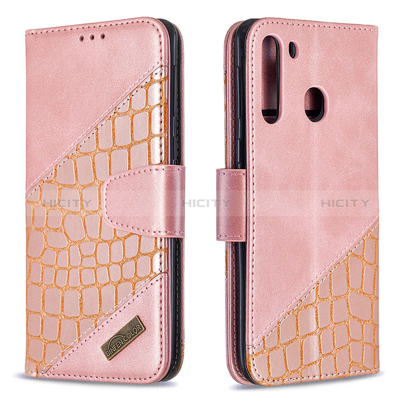 Handytasche Stand Schutzhülle Flip Leder Hülle B03F für Samsung Galaxy A21