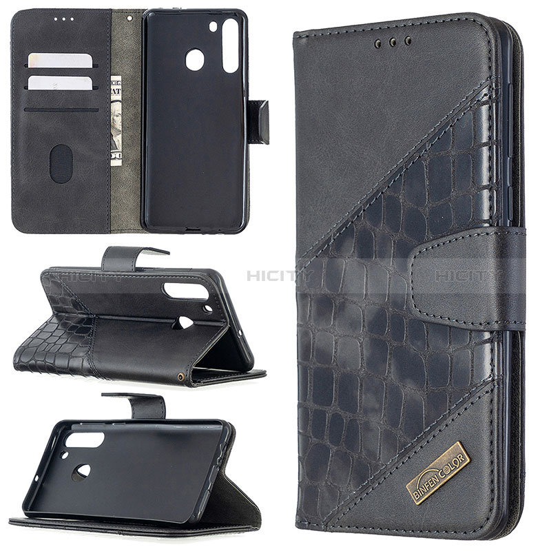 Handytasche Stand Schutzhülle Flip Leder Hülle B03F für Samsung Galaxy A21