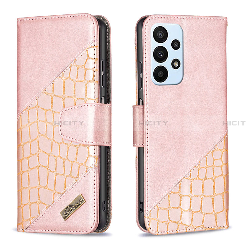 Handytasche Stand Schutzhülle Flip Leder Hülle B03F für Samsung Galaxy A23 4G groß