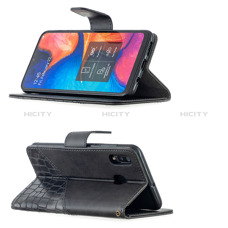 Handytasche Stand Schutzhülle Flip Leder Hülle B03F für Samsung Galaxy A30 groß