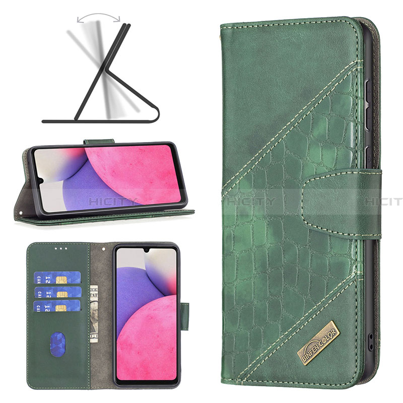 Handytasche Stand Schutzhülle Flip Leder Hülle B03F für Samsung Galaxy A33 5G groß