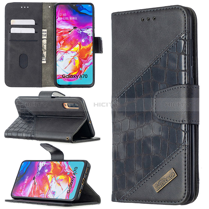 Handytasche Stand Schutzhülle Flip Leder Hülle B03F für Samsung Galaxy A70