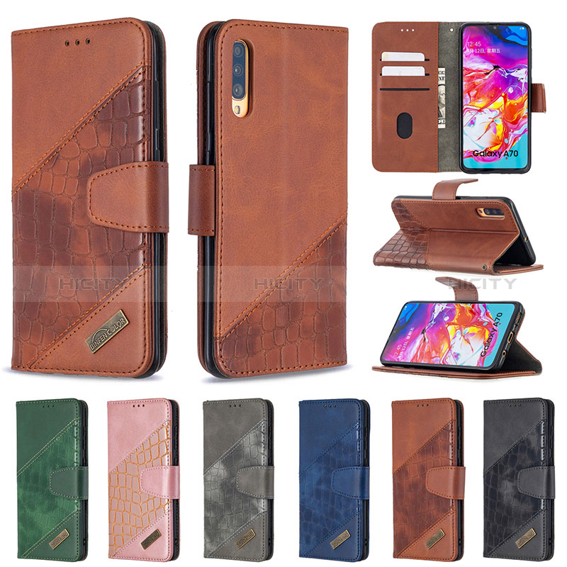 Handytasche Stand Schutzhülle Flip Leder Hülle B03F für Samsung Galaxy A70S groß