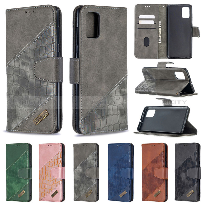 Handytasche Stand Schutzhülle Flip Leder Hülle B03F für Samsung Galaxy A71 4G A715 groß