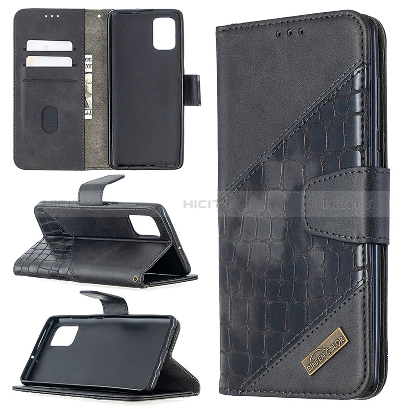 Handytasche Stand Schutzhülle Flip Leder Hülle B03F für Samsung Galaxy A71 4G A715 groß