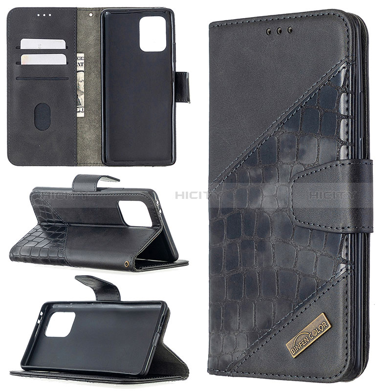 Handytasche Stand Schutzhülle Flip Leder Hülle B03F für Samsung Galaxy A91 groß