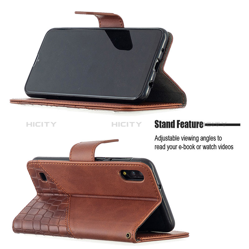 Handytasche Stand Schutzhülle Flip Leder Hülle B03F für Samsung Galaxy M10 groß