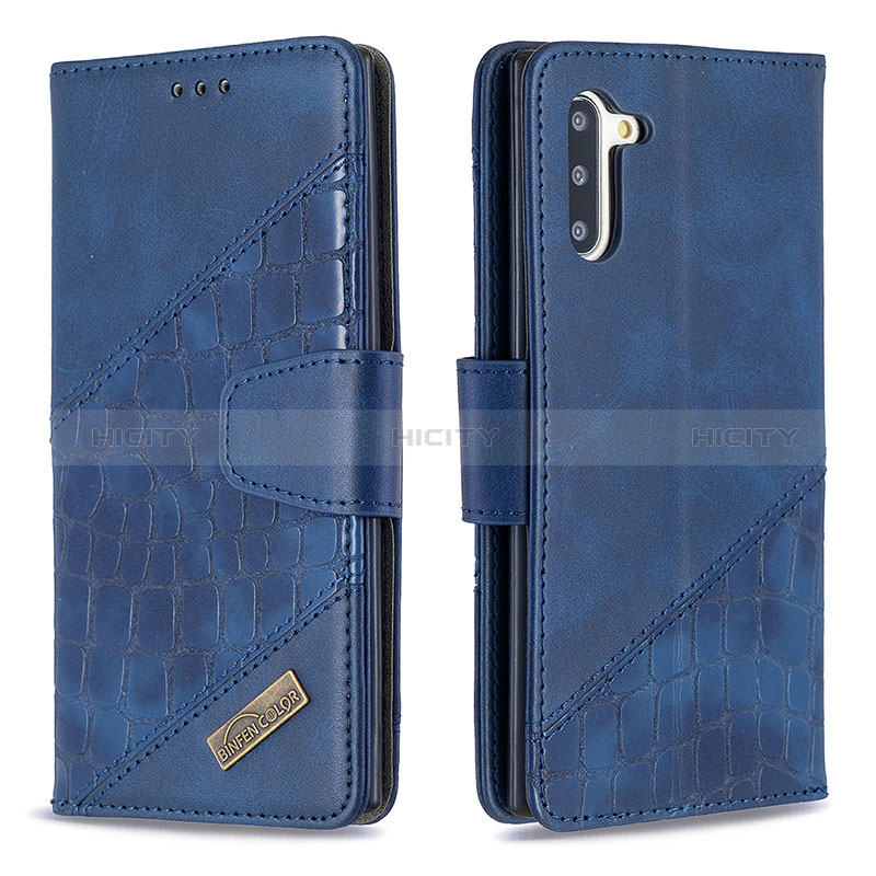 Handytasche Stand Schutzhülle Flip Leder Hülle B03F für Samsung Galaxy Note 10 5G Blau